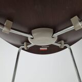 Set of 4 brown oak plywood bar stools by Fritz Hansen Series 7 by Arne Jacobsen.