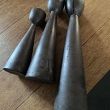 Trio teak candle holders
