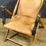 Antique safari campaign lounge folding chair, Spain 19th century