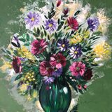 Tableau peinture fleurs