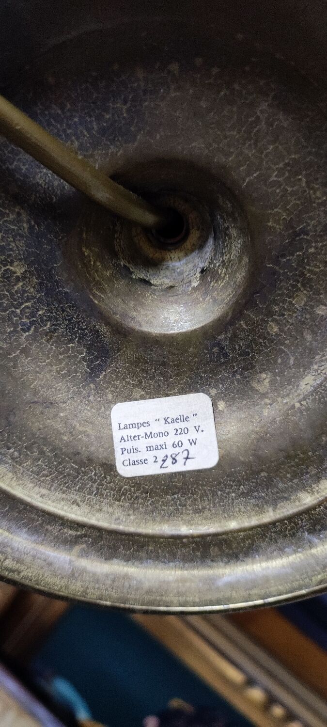 Kaelle lamp in glass paste and brass.