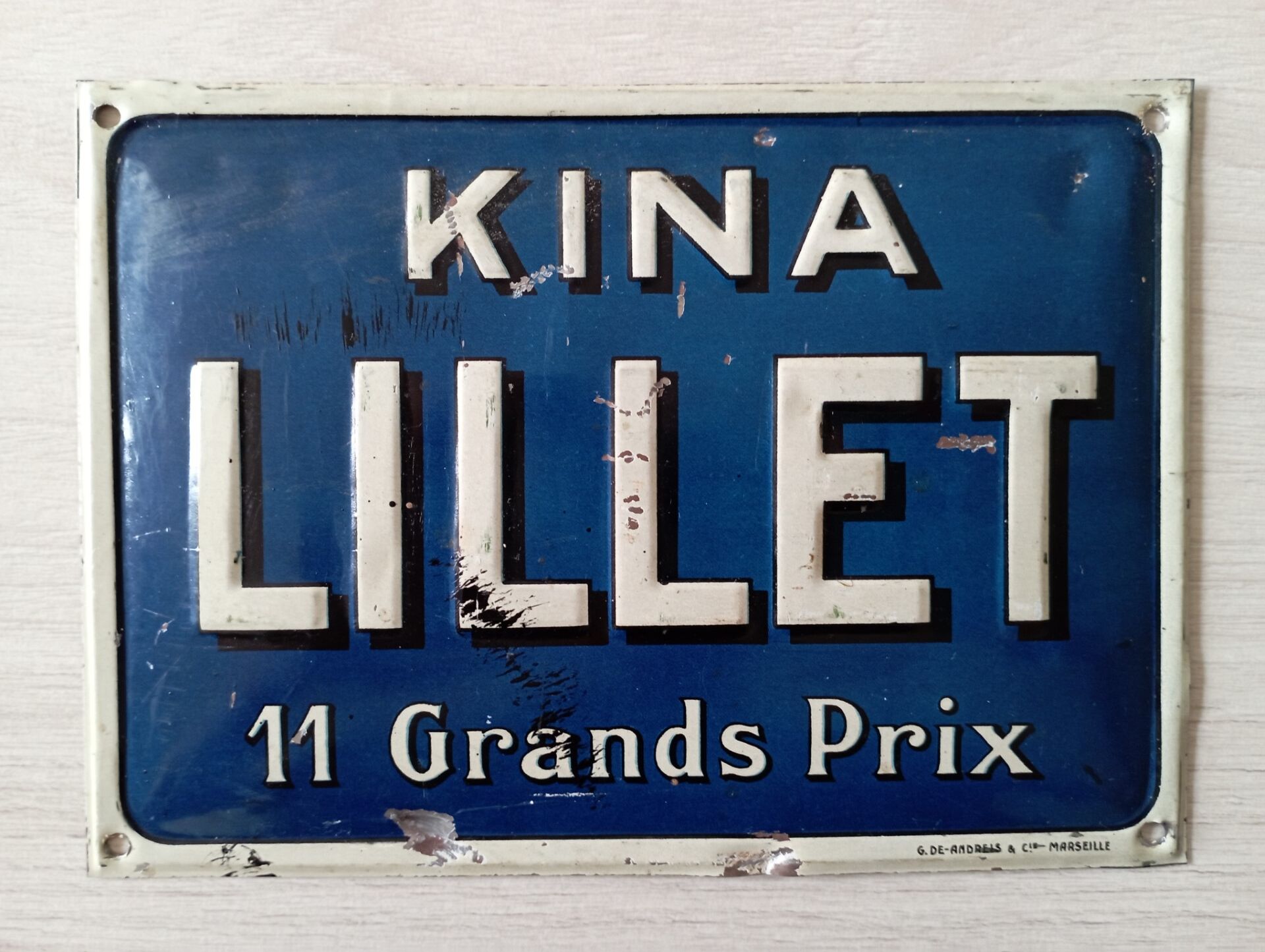 Old Lillet advertising plaque