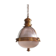 Holophane pendant lamp in prismatic glass and brass, 1920s-30s