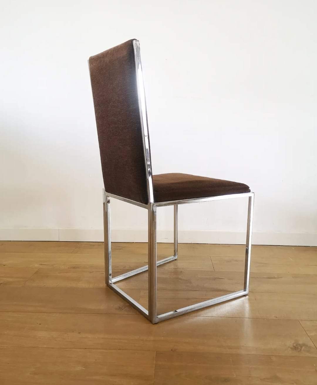 Set of 4 metal chairs and fabrics from the 80s
