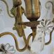 Pair of wall lamps patinated gilded bronze and early twentieth century glass grapevines