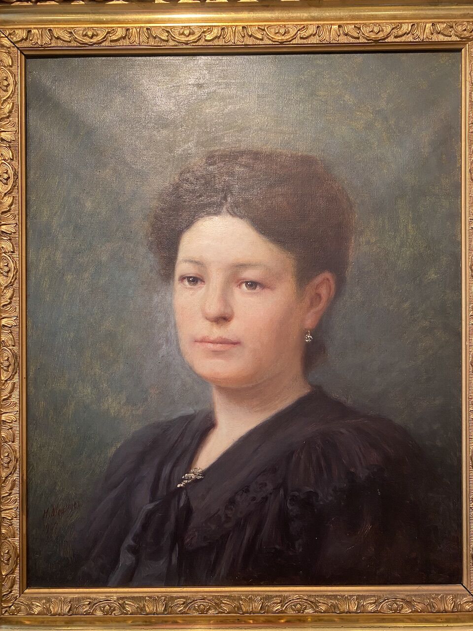 Portrait of a young woman, signed H Mouthier (1880-1975) and dated 1907