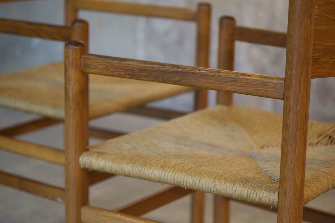 Series of four chairs and two armchairs Danish design 1960'