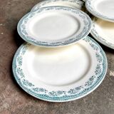 6 Salins flat plates in iron earth, “Moustiers” service