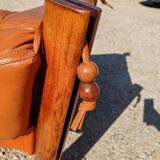 Percival lafer mp-211 sofa set with two armchairs and an ottoman in leather.