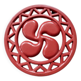 Basque cross trivet in red cast iron 1970
