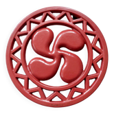 Basque cross trivet in red cast iron 1970