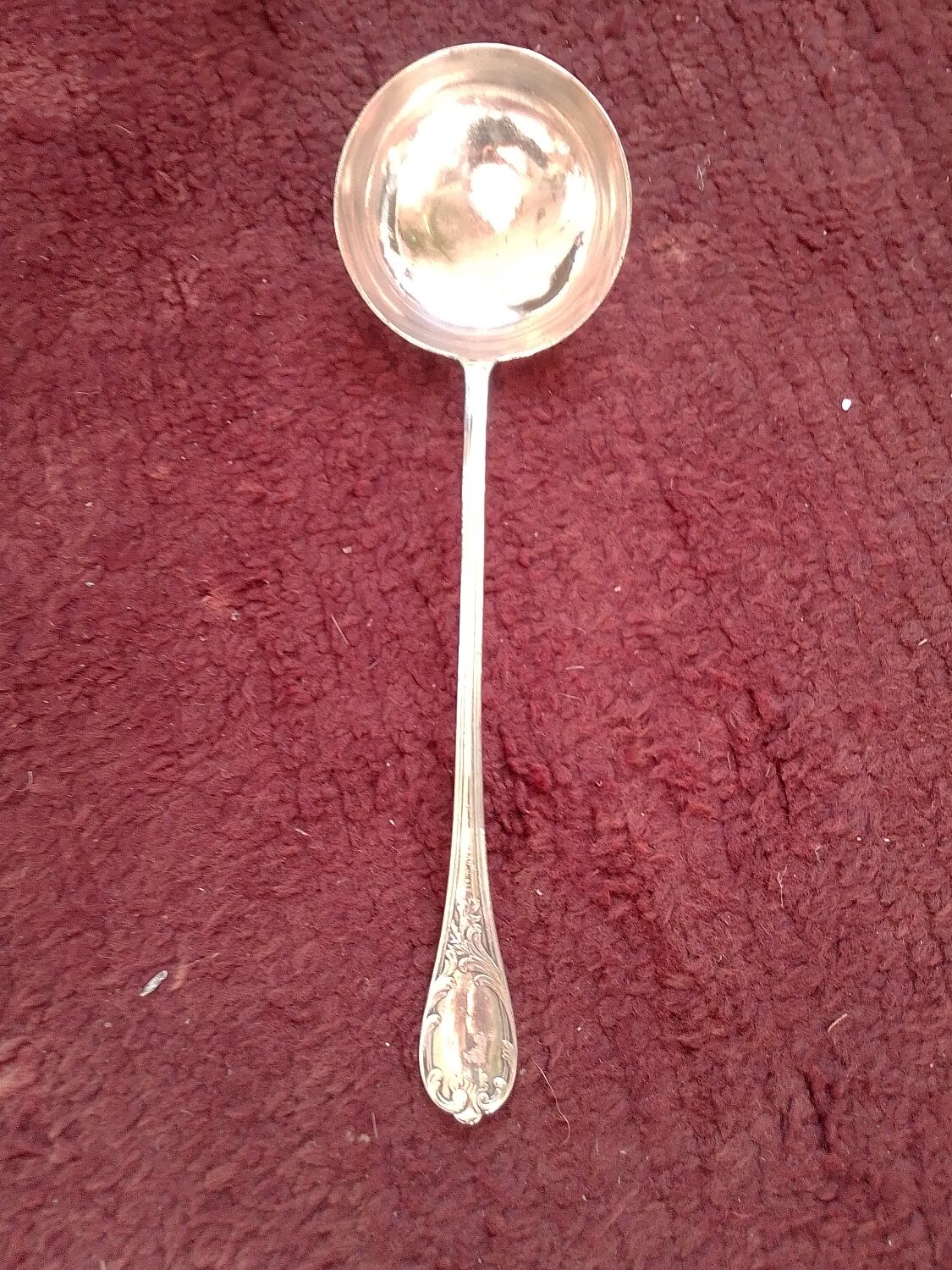 Old ladle silver metal monogram