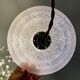 Suspension vintage lampshade in white Clichy glass