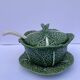 Vintage ceramic soup tureen in the shape of a cabbage.