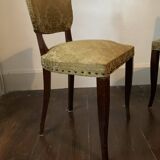 Pair of 60s bridge style velvet chairs