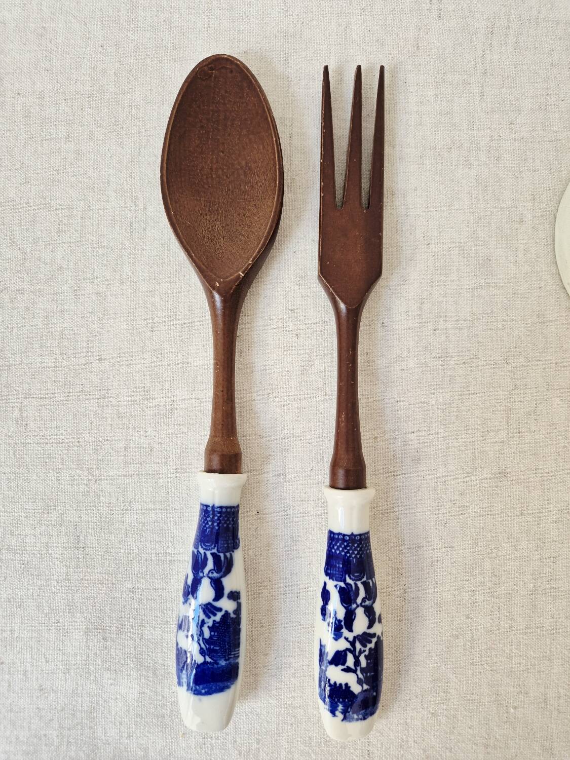 Japanese wooden and ceramic salad service, 1960