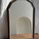 Small rounded mirror, wooden frame, gold frame H49.5