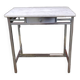 Bureau table d appoint Art Déco cuivre nikelé et marbre blanc