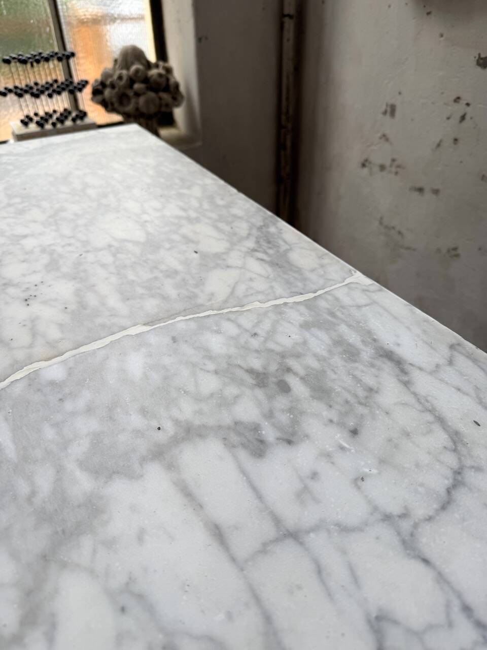 Oak and marble counter 1950