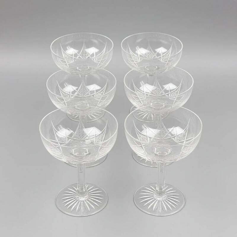 Baccarat, Epron service, set of 6 champagne glasses, lot no. 2