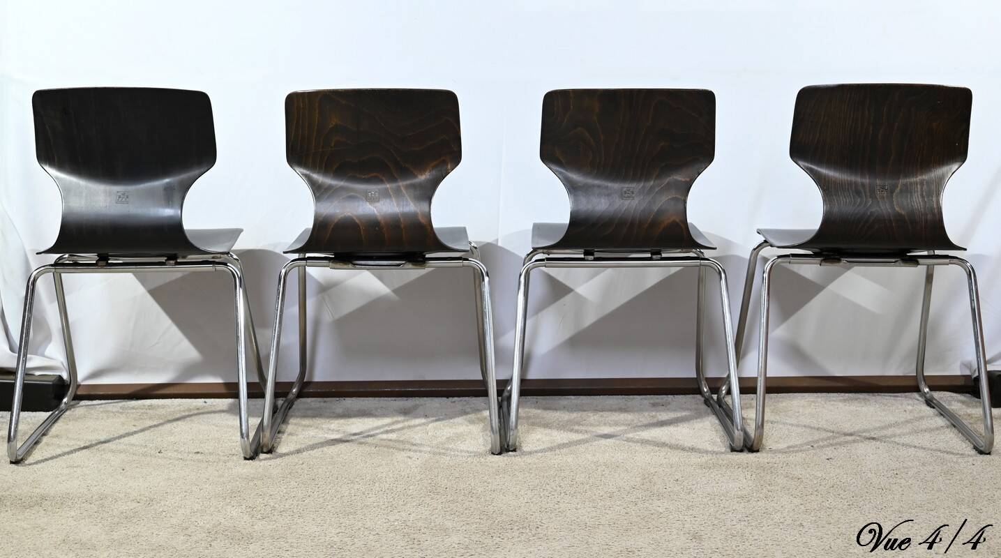 Set of 4 Pagwood Chairs, stamped Pagholz Flötotto – 1960