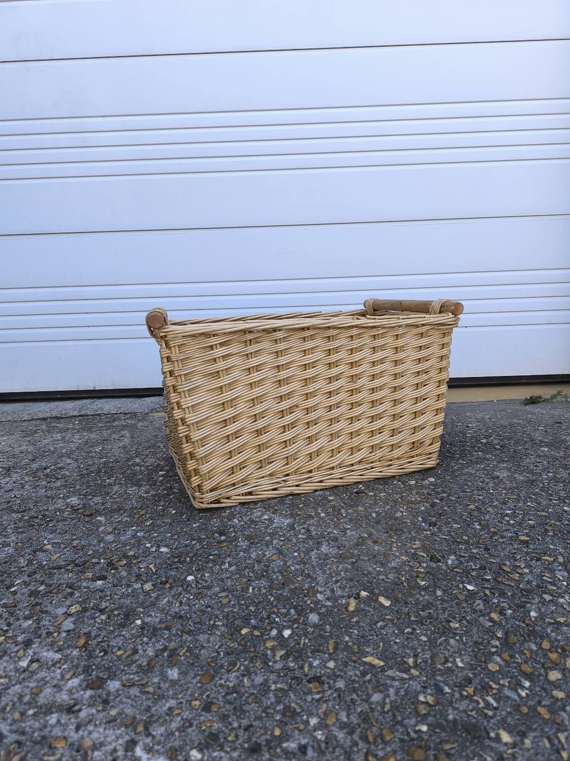Vintage wicker and wood basket