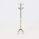 Italian Free Standing Solid Brass Coat Rack 1950s