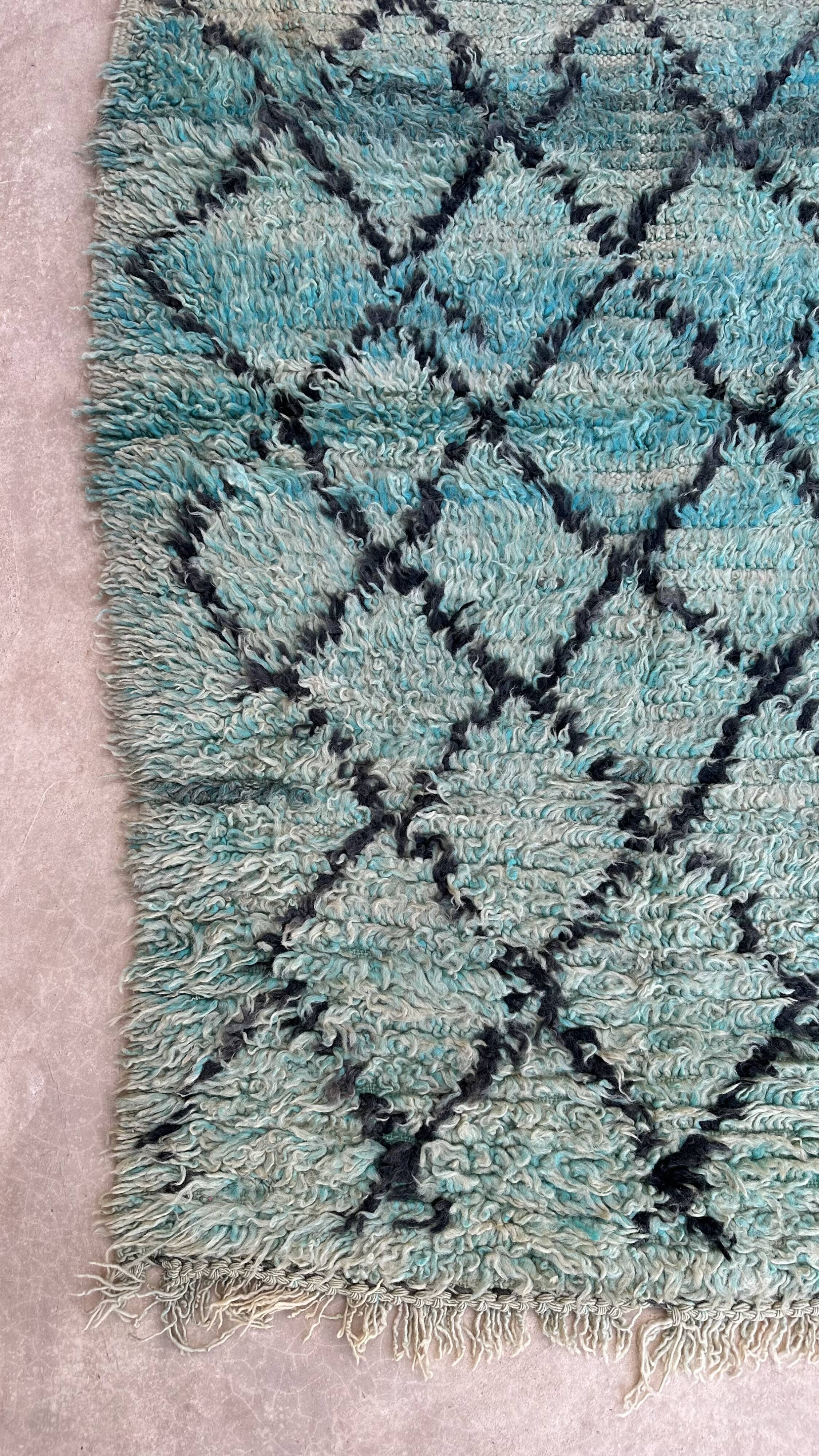 Moroccan rug Marmoucha green - 259 x 103 cm