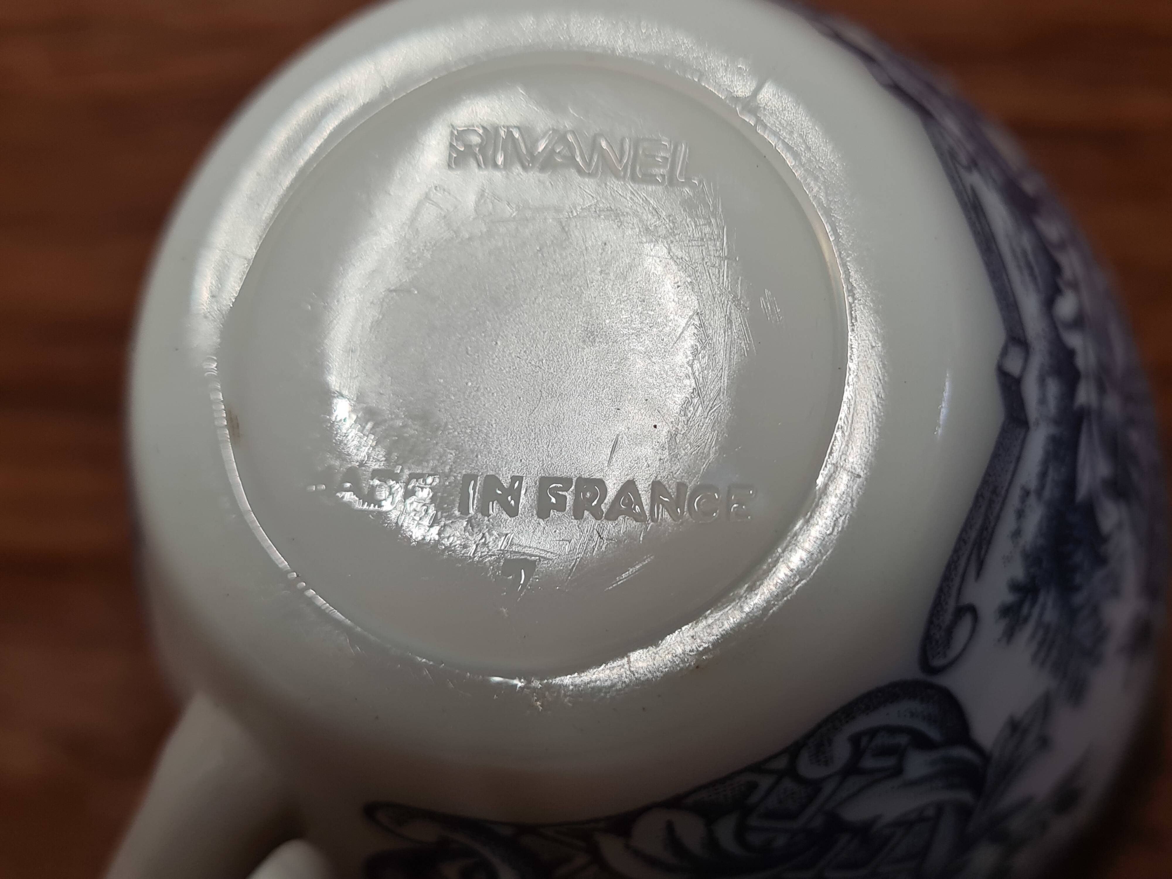 Pair of Rivanel cups in old opaline glass, vintage decor