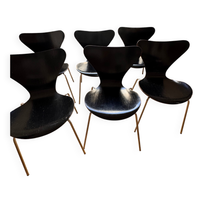 6 Chaises Fourmi, designer Danois Fritz Hansen, 1968