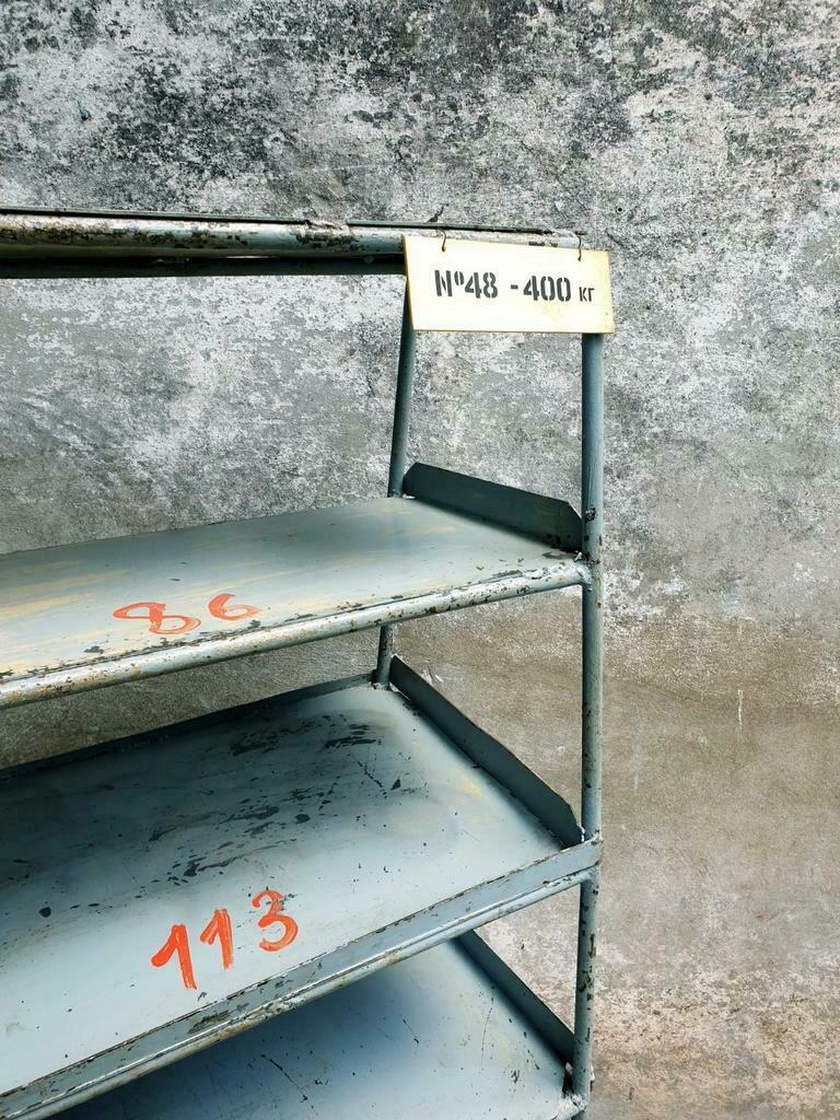 Old Shelving Unit Shoe Rack Or Kitchen Rack Gray Steel Selency