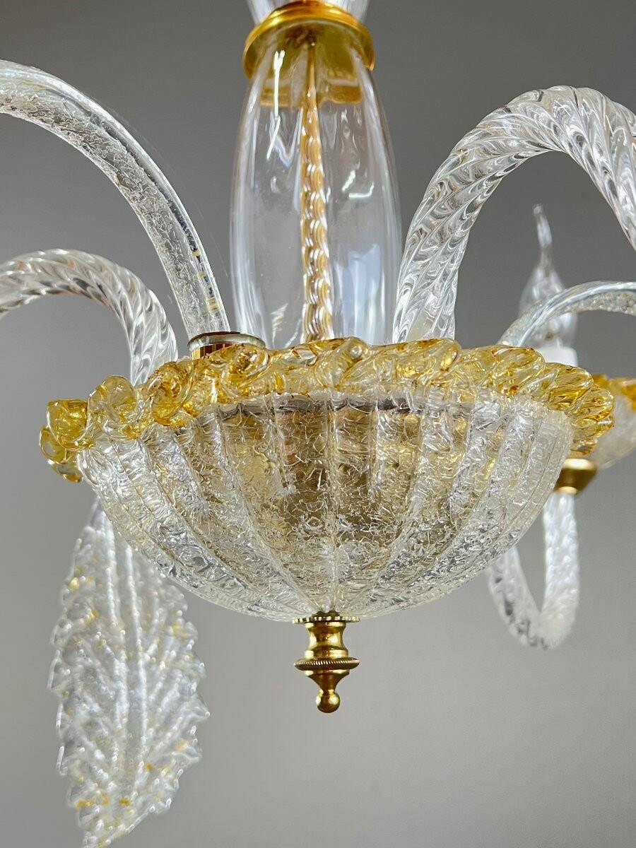Murano glass chandelier with three lights, 20th century