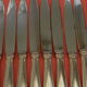 Set of 11 knives handle silver metal stainless steel blade