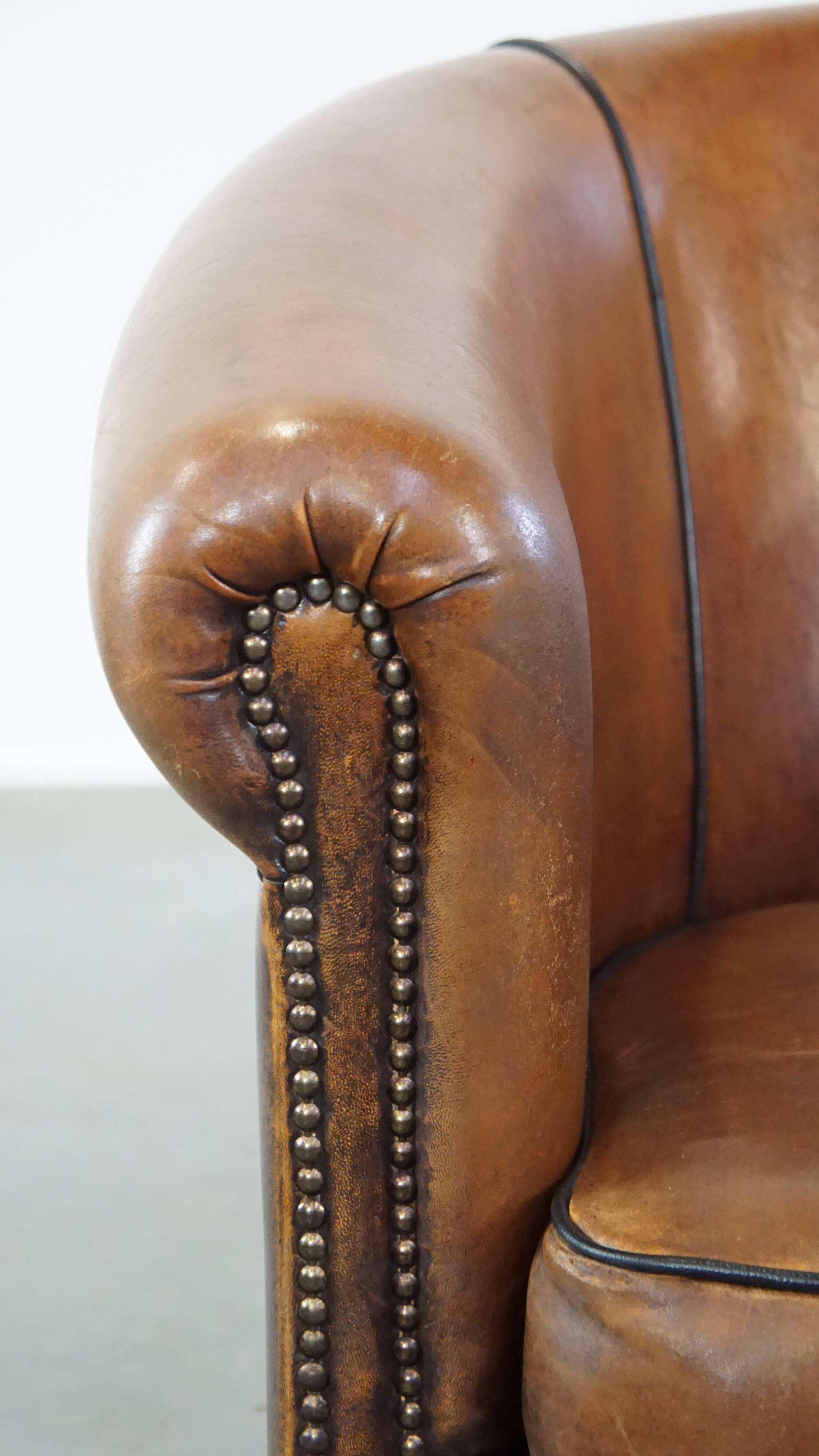 Sheep leather club armchair