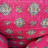 4 armchairs and a coffee table made of rattan and bamboo wood, vintage.