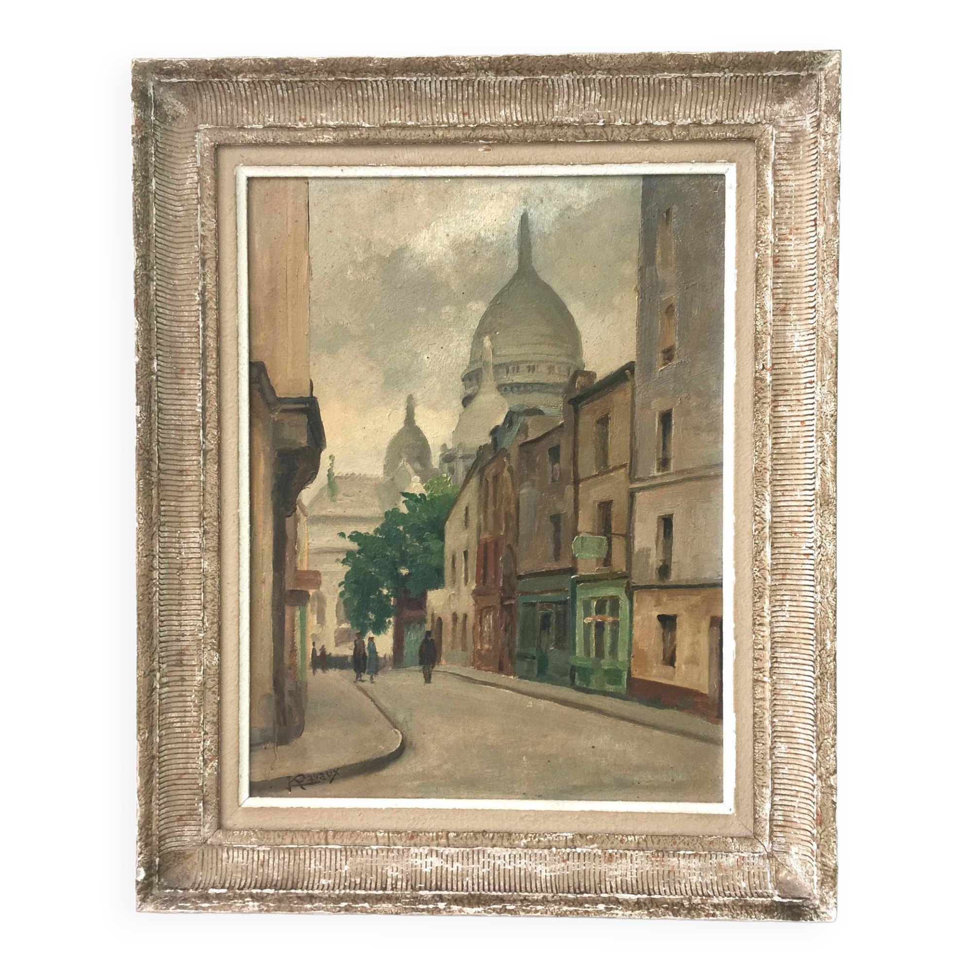 Tableau ancien huile Montmartre 1900