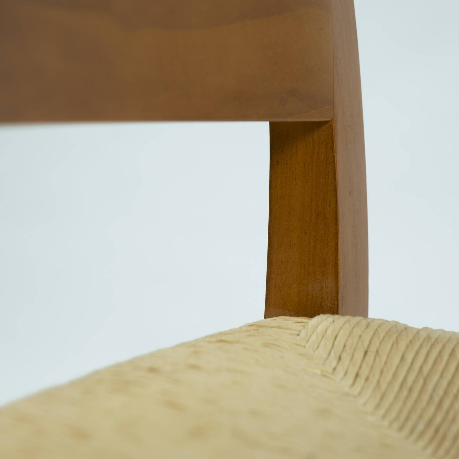 Walnut Molteni & C dining chairs with papercord seating, Italy, 1990s