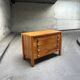 Maison Regain chest of drawers in elm and leather, 1970