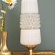 Vintage globe table lamp in glass and white opal.