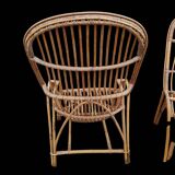 Grands Fauteuils vintage en rotin, Années 60