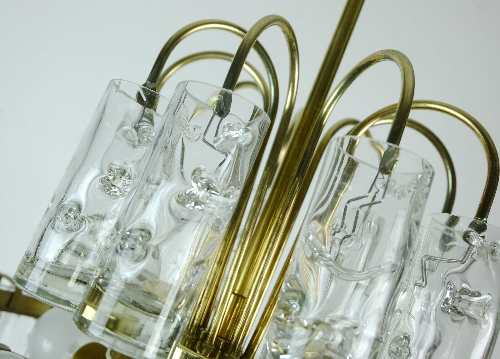 4-tier mid century chandelier with 62 glass tubes 60s