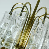 4-tier mid century chandelier with 62 glass tubes 60s