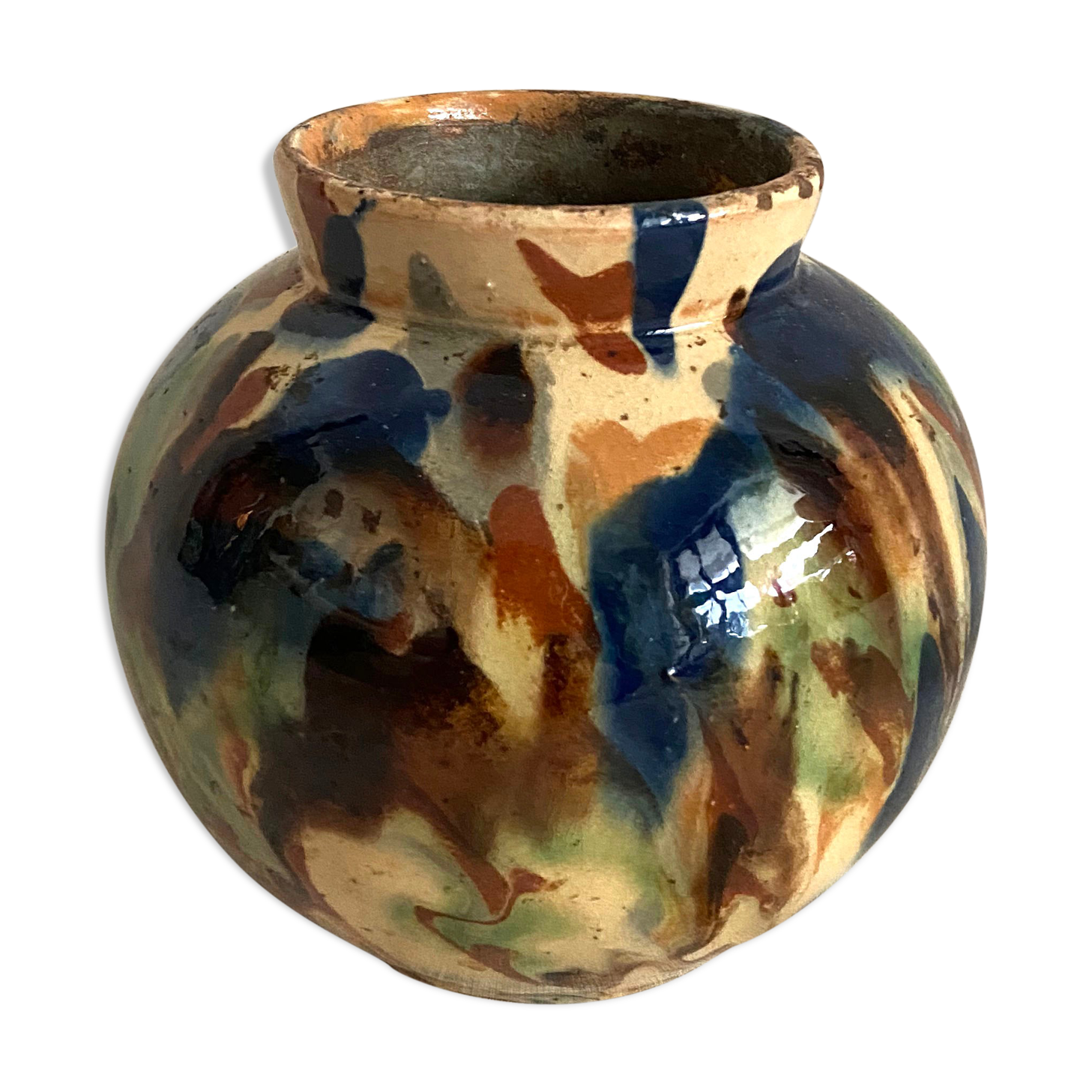 Vase in painted and glazed earth 30s