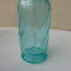Turquoise blown and twisted glass siphon, Belle Epoque period, tin cap dated 1925, Boyer and Brush, Terre noire