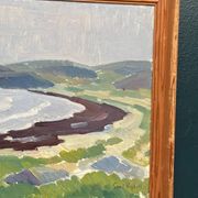 Original Swedish Oil on Panel – “Coastal Landscape” by Curt Rydell – Signed – Vintage & Framed – 33 × 40 cm (13" × 15.7")