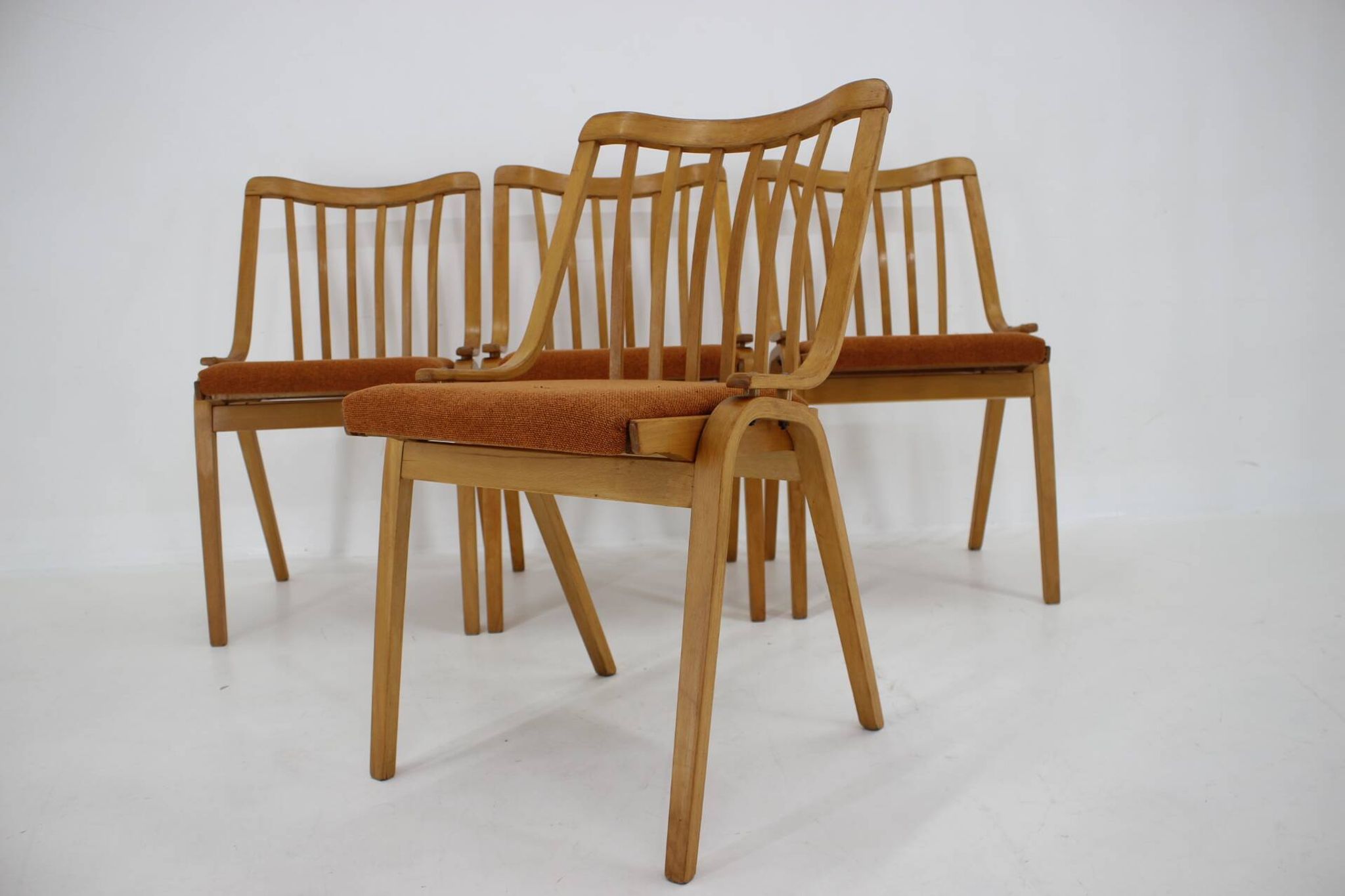 1970s Set of Four Antonin Suman Dining Chairs by Ton, Czechoslovakia