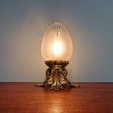 Ceiling light in gilded bronze and crystal globe, early 20th century