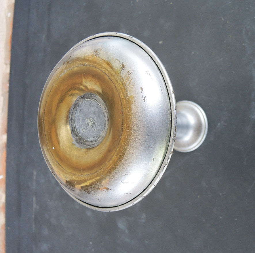 Old candle holder tin punched h 16.5 cm