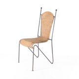 Set of 6 iron and wicker chairs