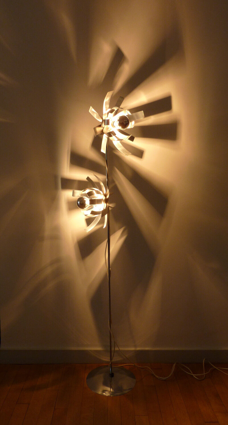 Floor lamp light 70s flowers